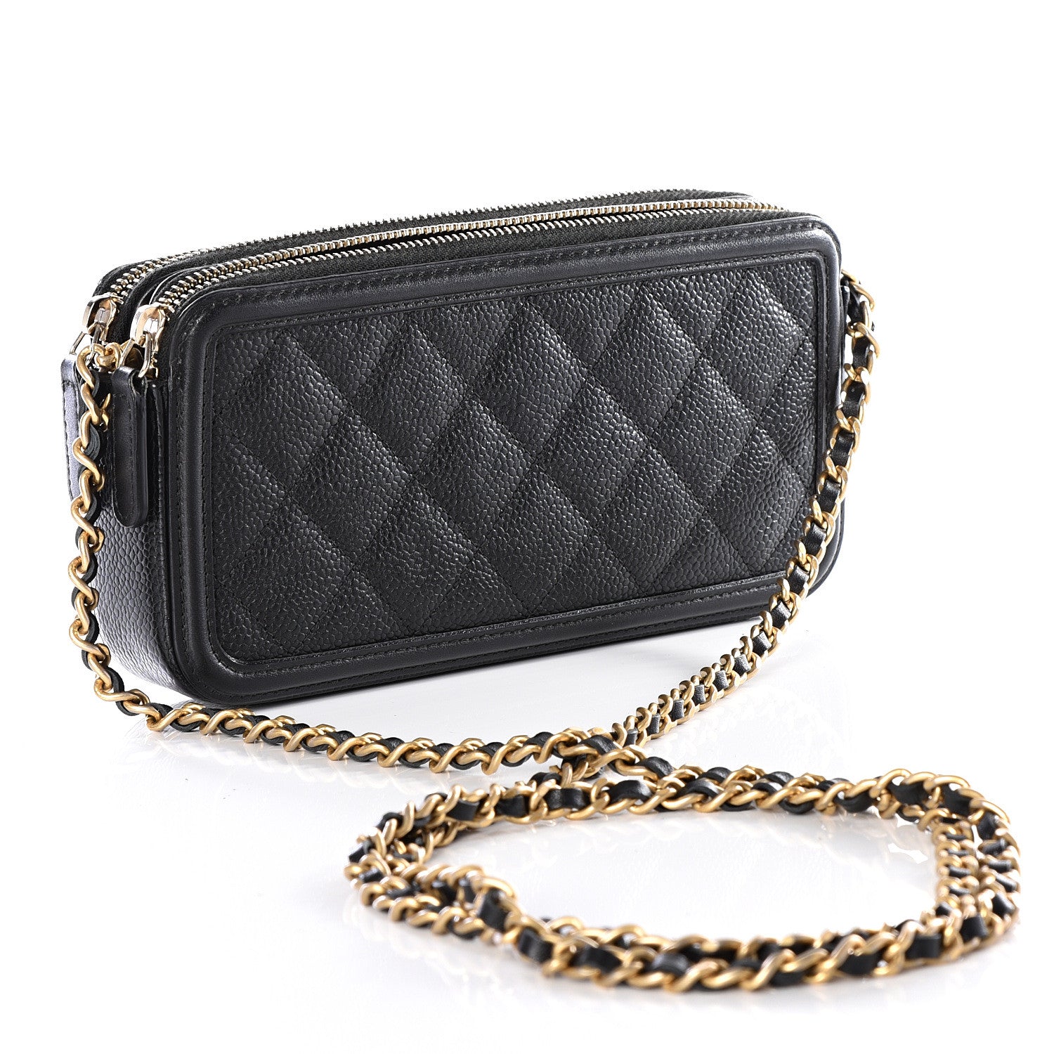 Chanel Caviar Quilted CC Filigree Clutch With Chain Black 2 of 10