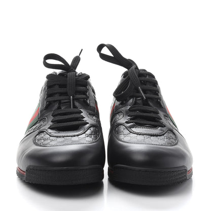 Gucci Guccissima Mens Web Sneakers 12 Black 2 of 9