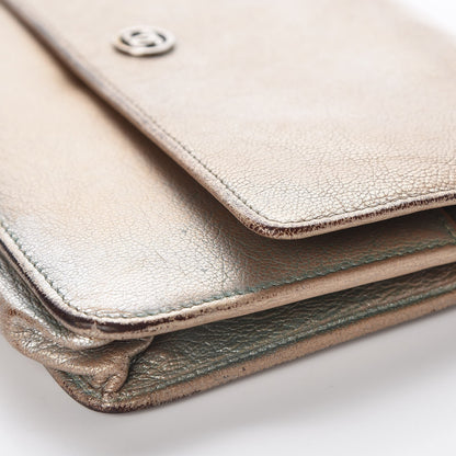 Chanel Metallic Goatskin Wallet On Chain WOC Gold 12 of 21