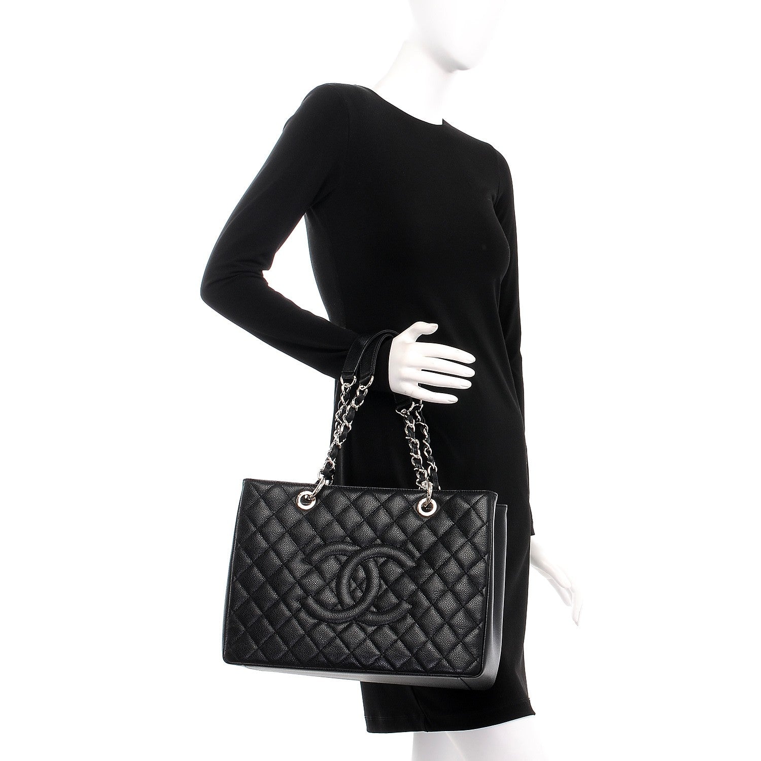 Chanel Caviar Quilted Grand Shopping Tote GST Black 2 of 9