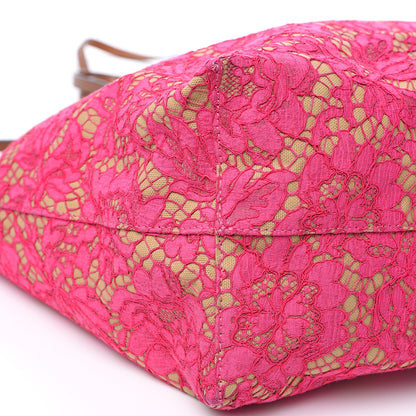 Valentino Garavani Canvas Glam Lace Reversible Tote Pink 5 of 12