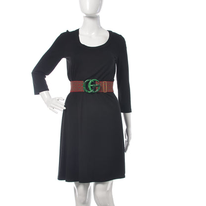 Gucci Diamante Elastic Plexiglass GG Marmont Belt 95 38 Red Green 2 of 5