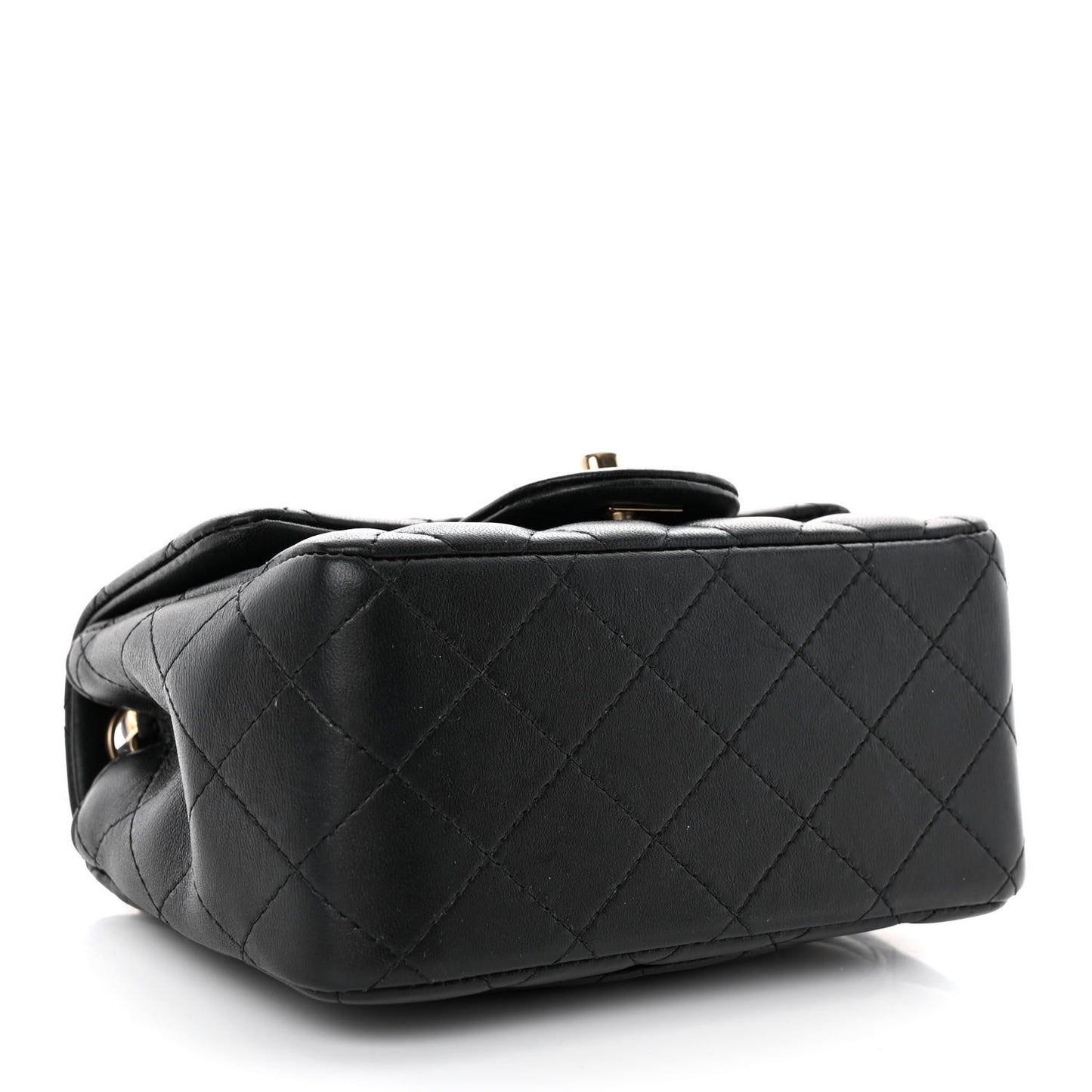 Lambskin Quilted Mini Square Flap Black