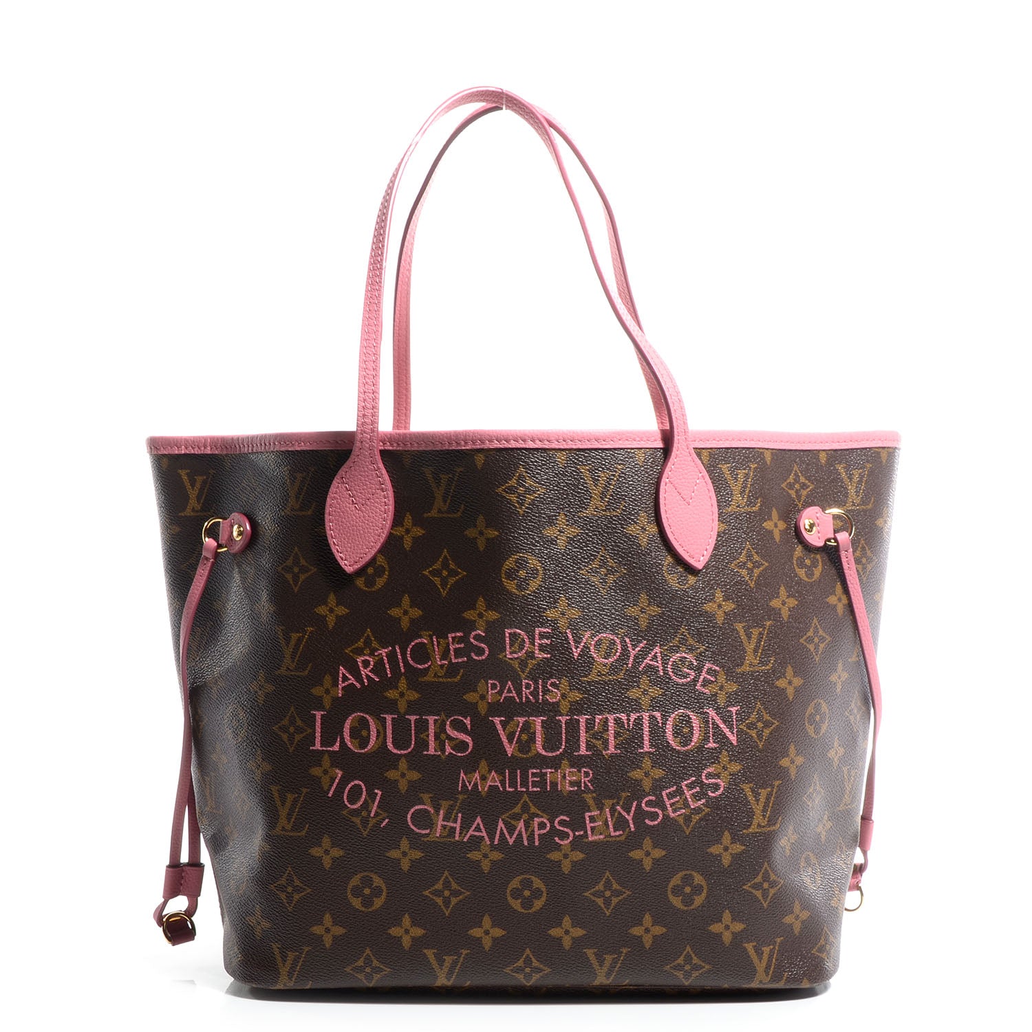 Louis Vuitton Monogram Articles de Voyage Ikat Neverfull MM Rose Velours 1 of 8
