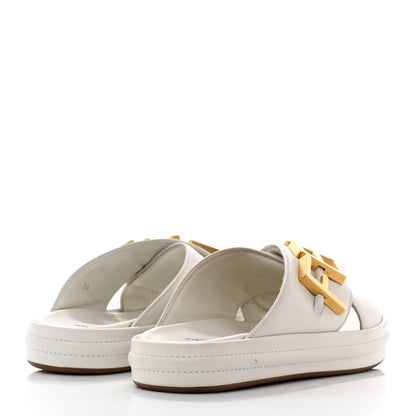 Fendi Vitello Womens Fendigraphy Slide Sandals 36 White Ice 4 of 9