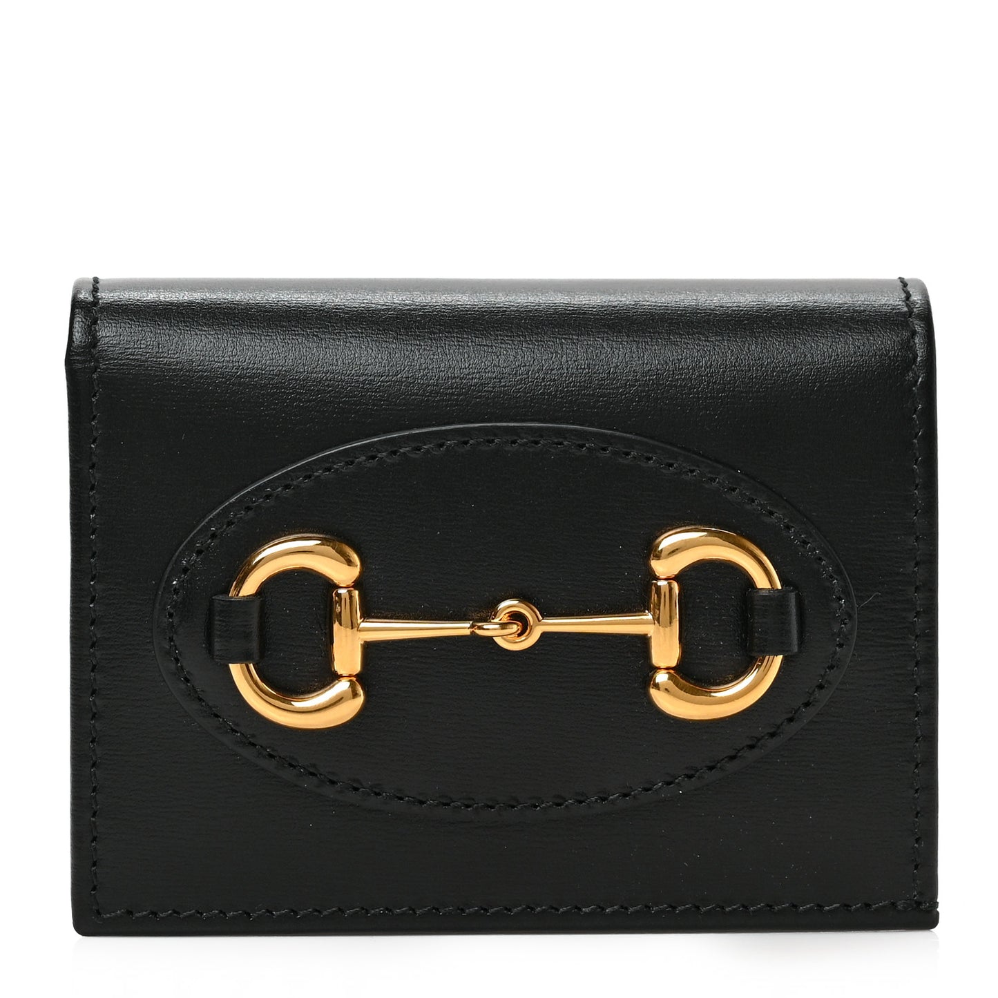Boarded Plutone Calfskin Horsebit 1955 Card Case Wallet Black