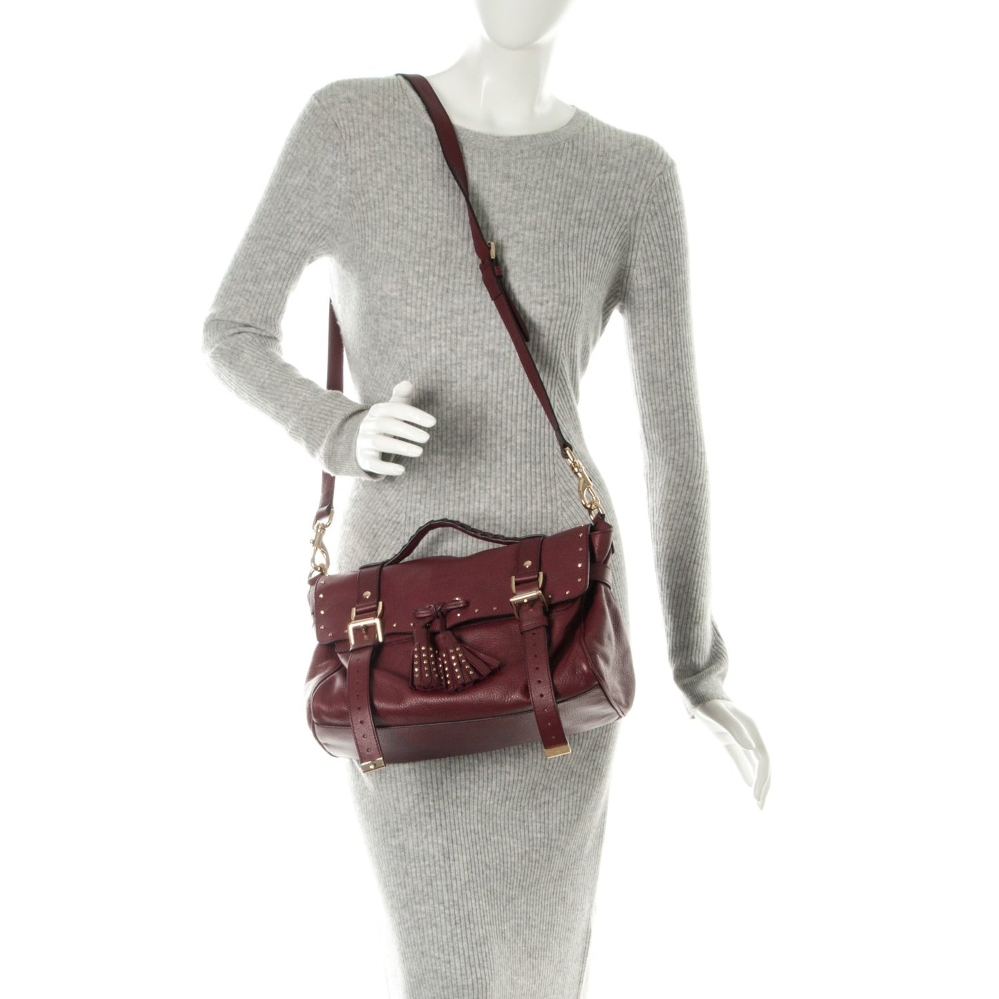 Polished Buffalo Medium Alexa Tassel Satchel Conker