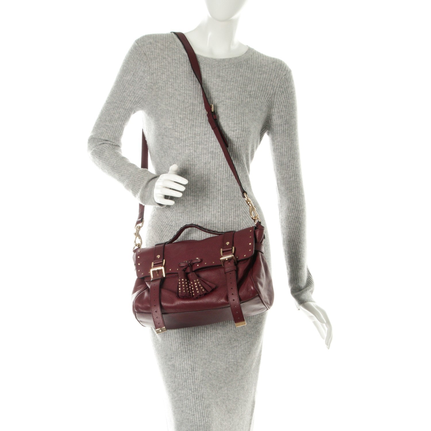 Mulberry Polished Buffalo Medium Alexa Tassel Satchel Conker 2 of 10