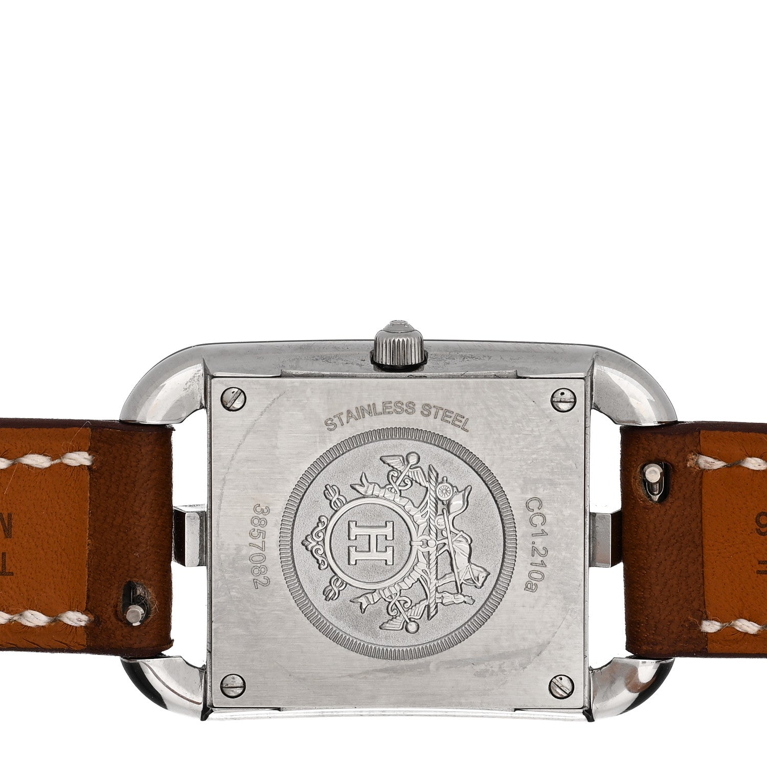 Hermes Stainless Steel Barenia 23mm Cape Cod Double Tour Quartz Watch Fauve 4 of 5