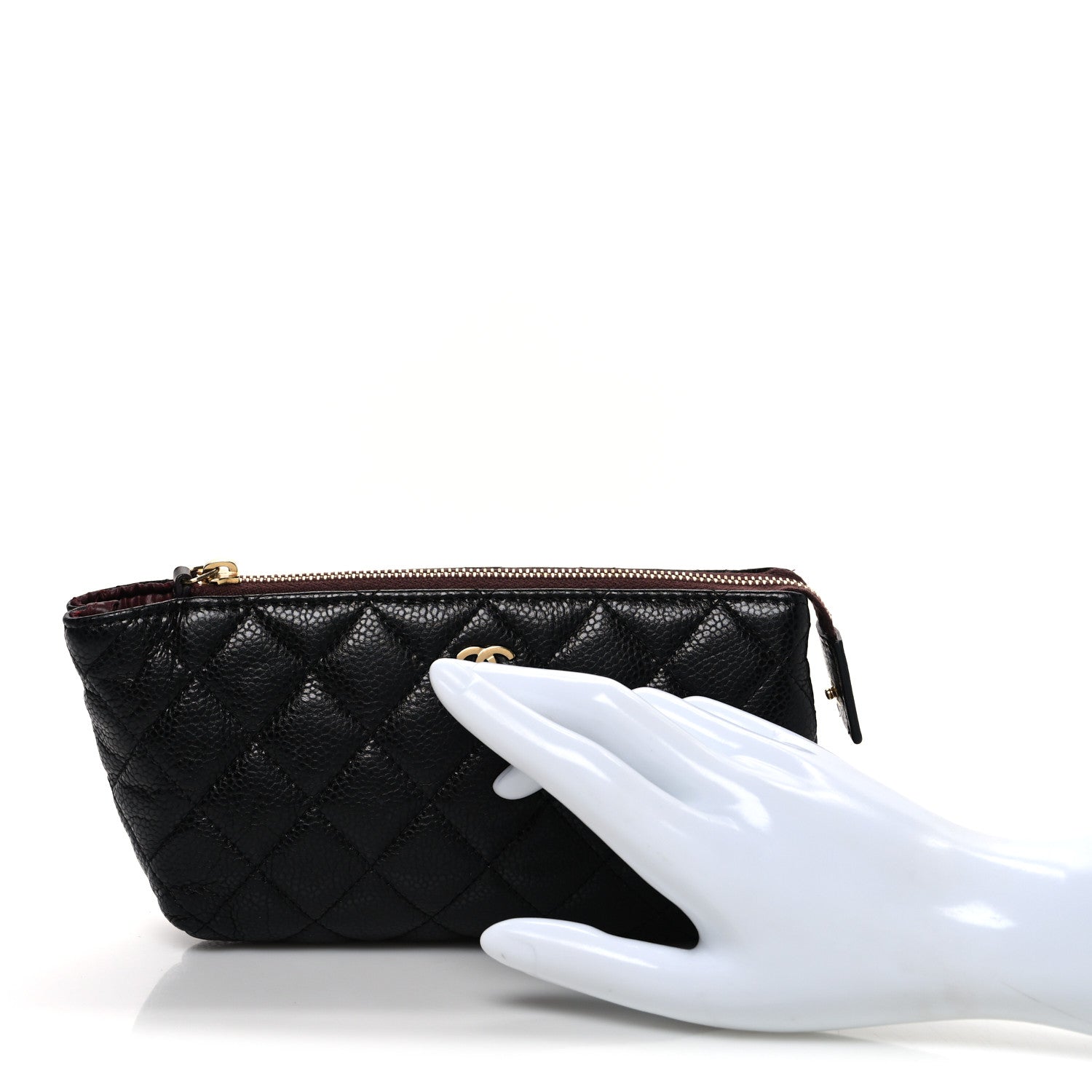 Chanel Caviar Quilted Zipped Cosmetic Case Black 2 of 7