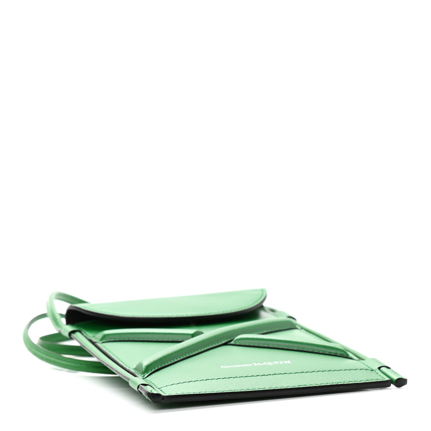 Alexander McQueen Calfskin The Curve Micro Crossbody Pouch Bag Forest Green 4 of 11