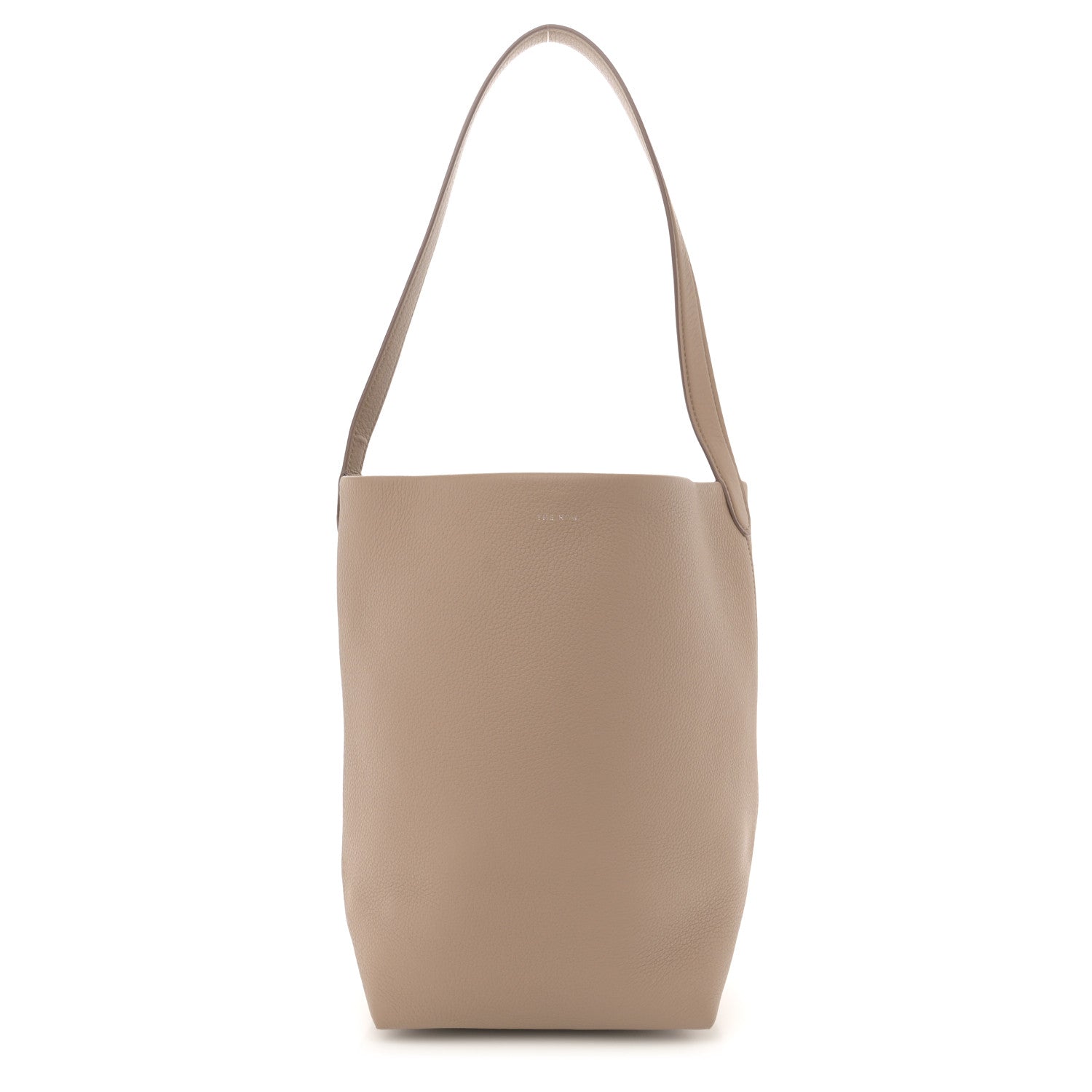 The Row Grained Calfskin Medium N/S Park Tote Dark Taupe 1 of 11