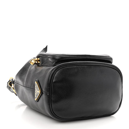 Prada Glace Calfskin Duet Logo Drawstring Shoulder Bag Black 4 of 9