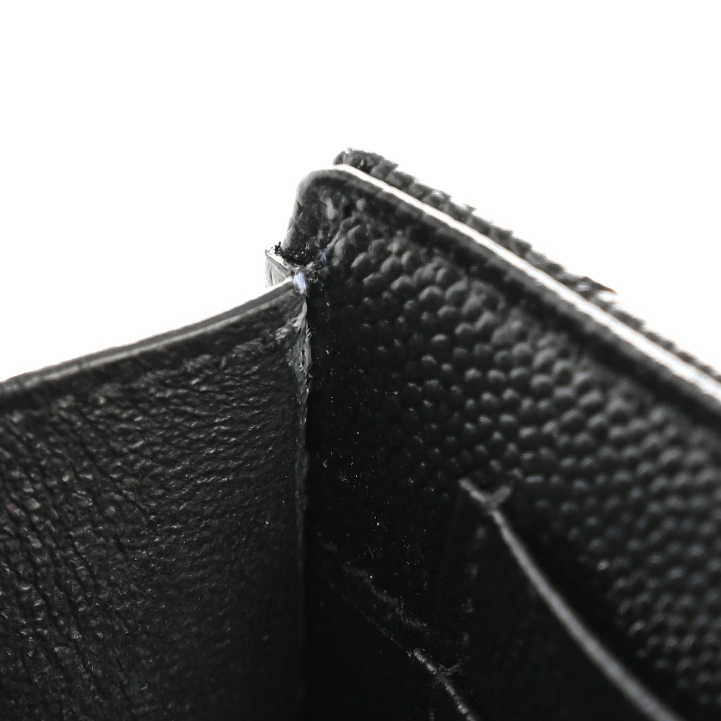 Grain De Poudre Matelasse Chevron Small Monogram Envelope Wallet Black
