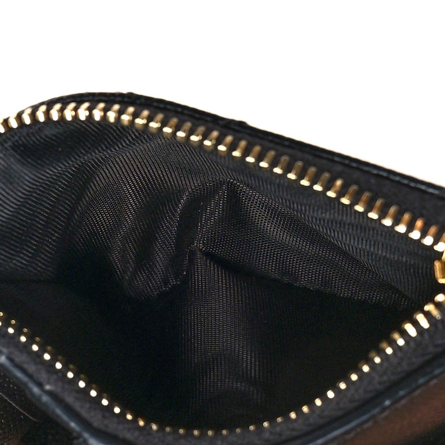 Grain De Poudre Matelasse Chevron Monogram Zipped Two-Part Wallet Black