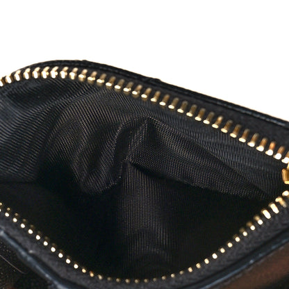 Saint Laurent Grain De Poudre Matelasse Chevron Monogram Zipped Two-Part Wallet Black 6 of 8