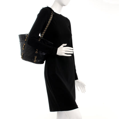 Chanel Lambskin Quilted Shopper Tote Black 2 of 9