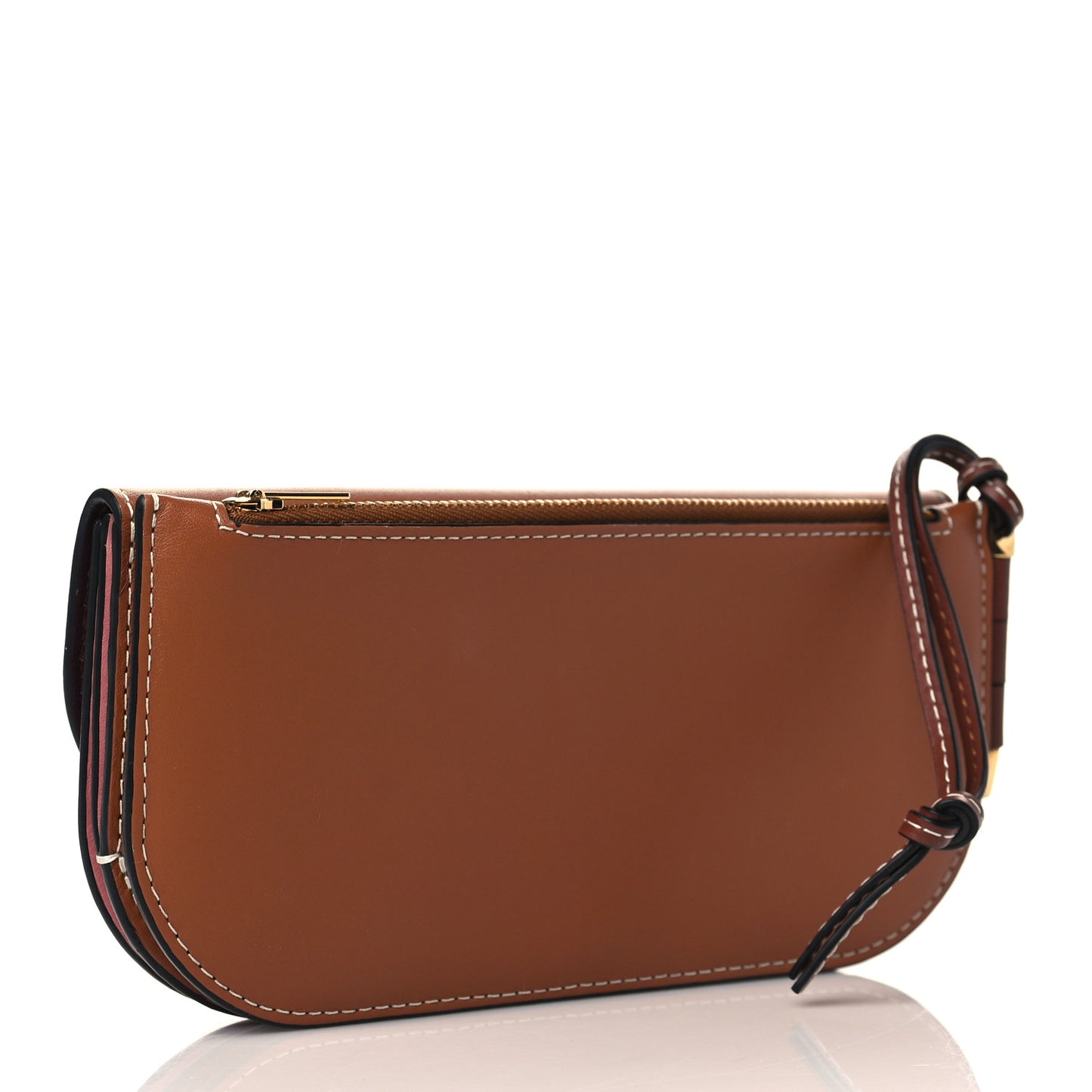 Smooth Calfskin Gate Continental Wallet Pastel Pink Tan