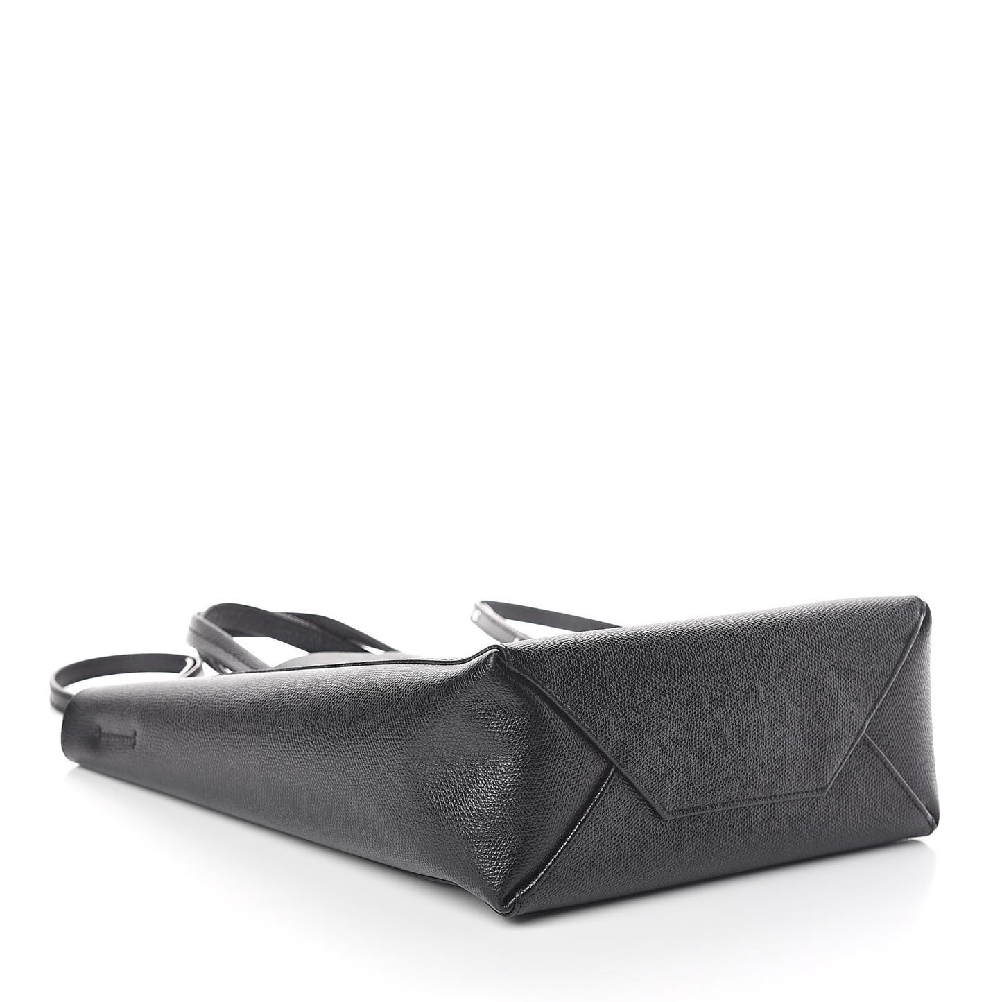 Grained Calfskin Small Vertical Cabas Black