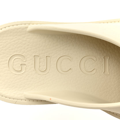 Gucci Rubber GG Monogram Perforated Elea Platform 55mm Lug Sole Sandals 39 Mystic White 7 of 16