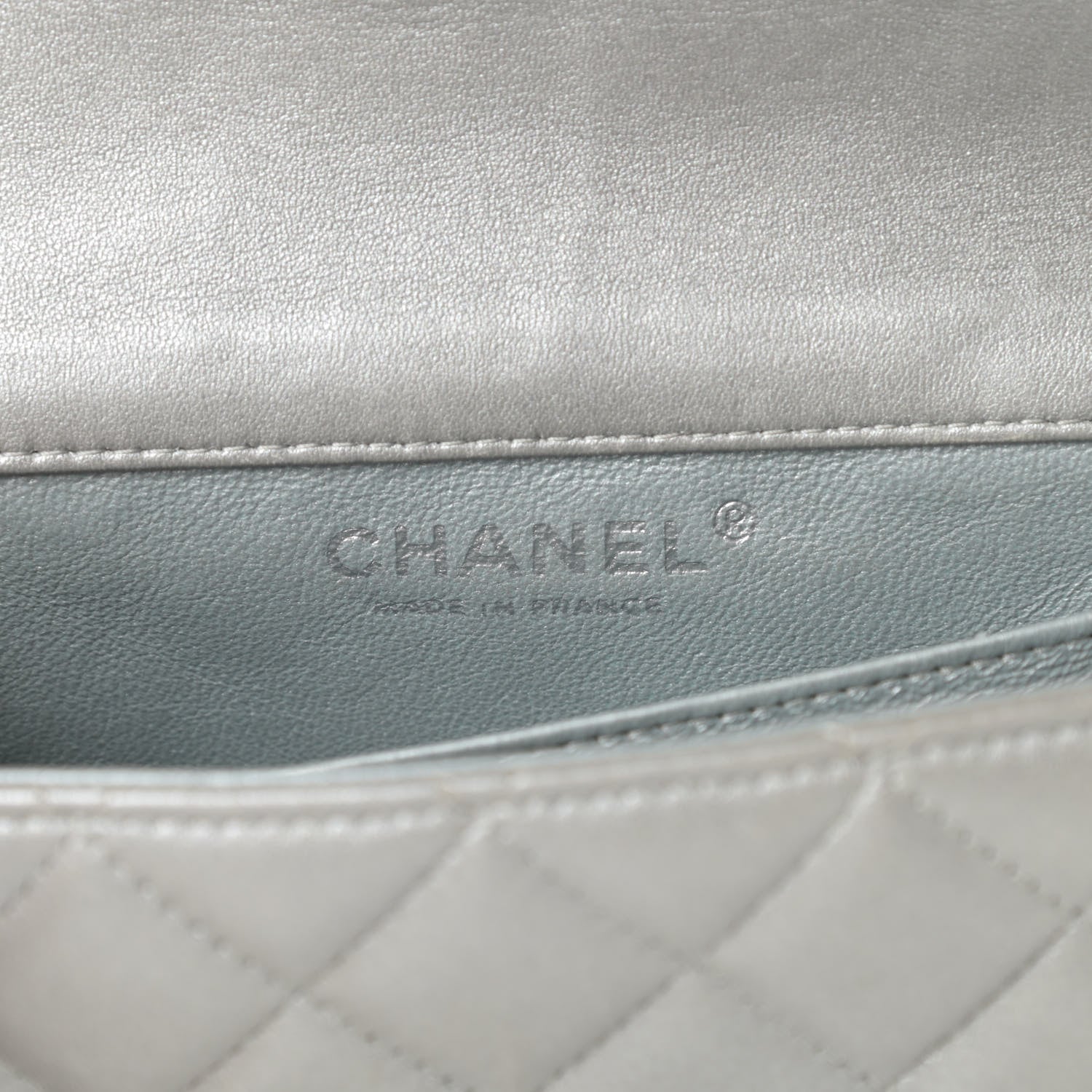 Chanel Metallic Lambskin Quilted Extra Mini Rectangular Flap Silver 6 of 14