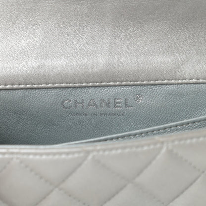Chanel Metallic Lambskin Quilted Extra Mini Rectangular Flap Silver 6 of 14
