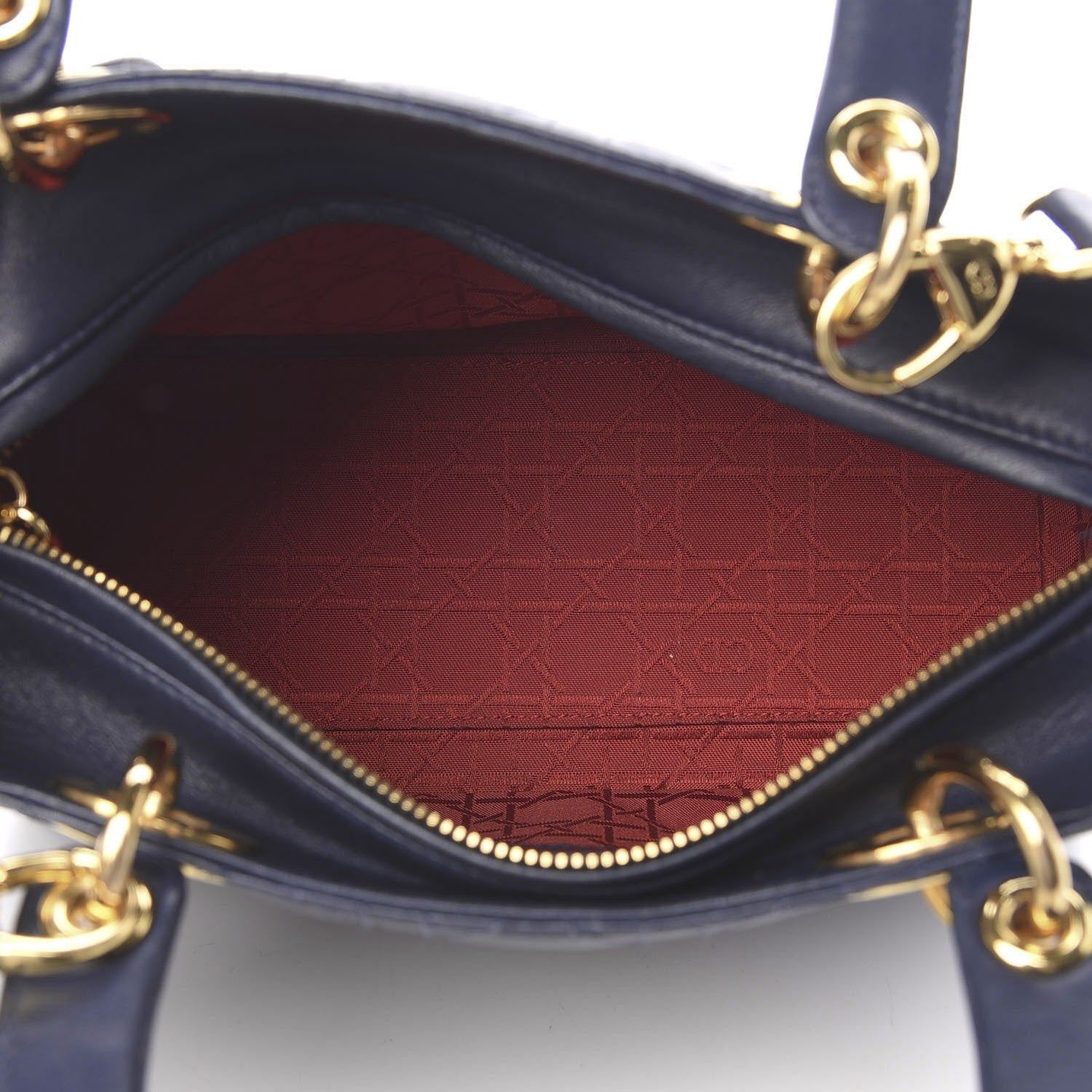 Christian Dior Lambskin Cannage Medium Lady Dior Navy Blue 5 of 15