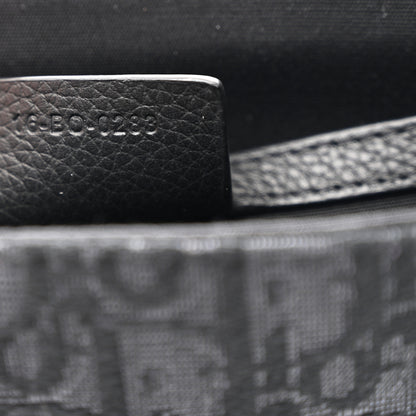 Christian Dior Oblique Jacquard Grained Calfskin Mini Saddle Messenger Bag With Flap Black 7 of 11