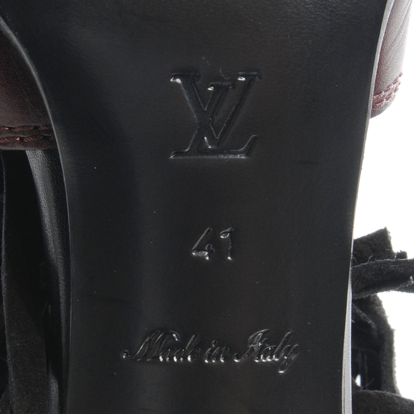 Leather Dakota Fringe Peep Toe Heels 41 Bordeaux