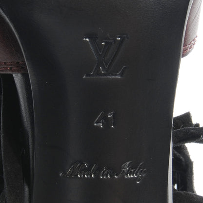 Louis Vuitton Leather Dakota Fringe Peep Toe Heels 41 Bordeaux 5 of 7