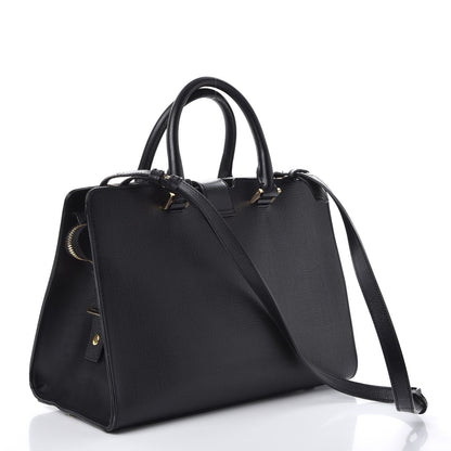 Saint Laurent Tweed Calfskin Embossed Classic Small Cabas Y Bag Black 3 of 14