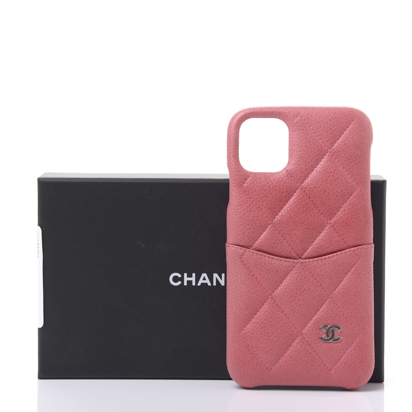 Caviar Quilted iPhone 11 Tech Case Pink