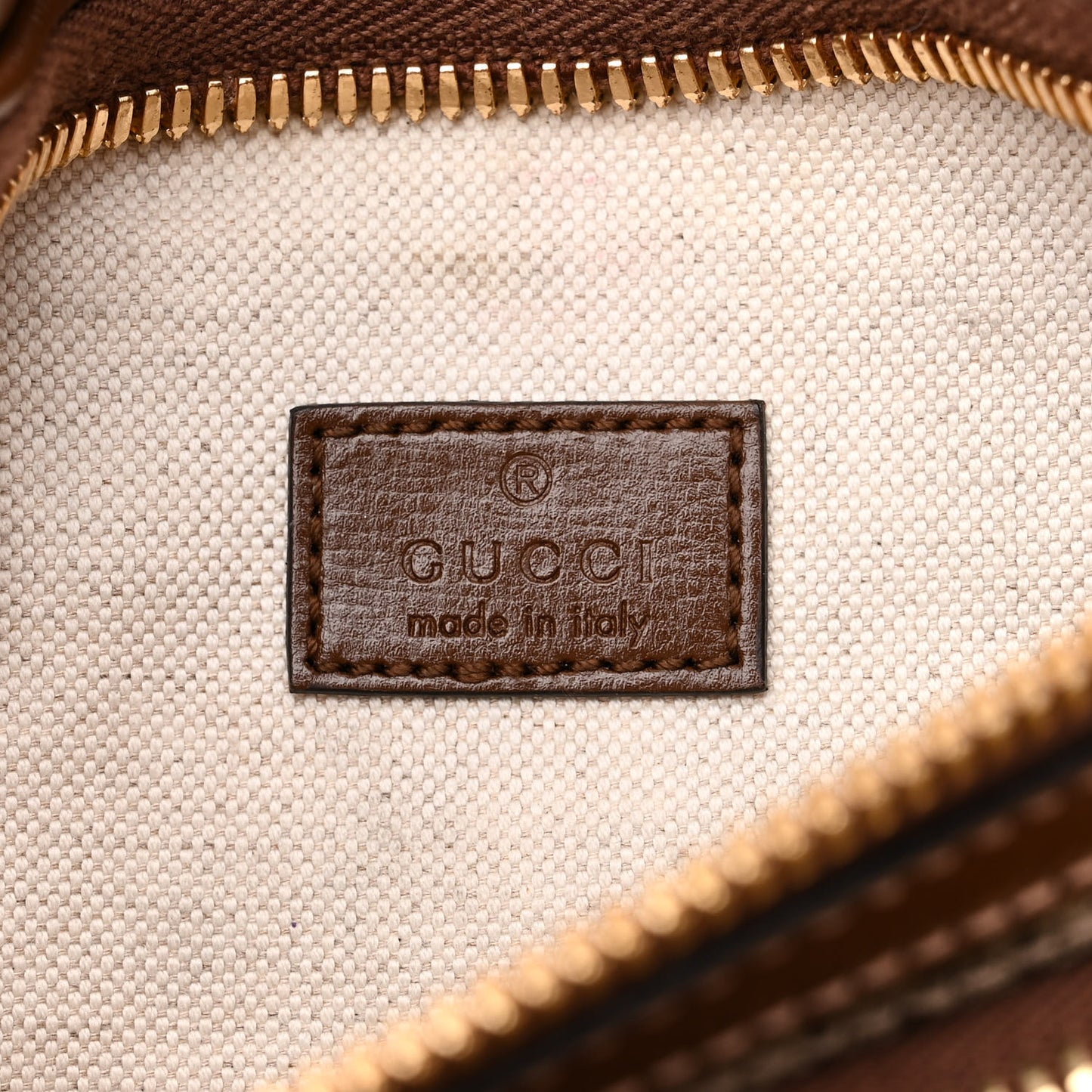 GG Supreme Monogram Textured Calfskin Retro Interlocking G Belt Bag Beige Ebony Brown Sugar