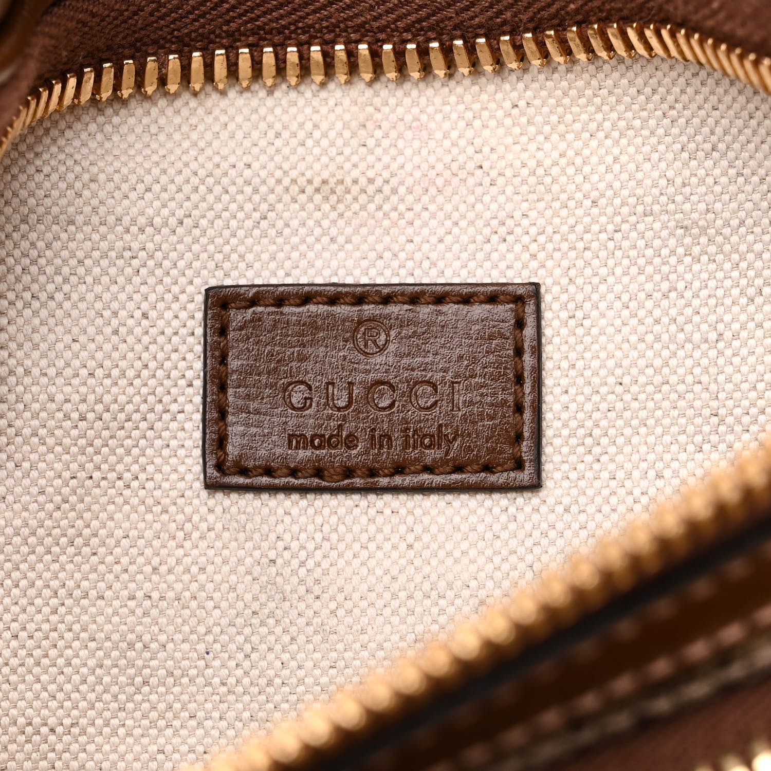 Gucci GG Supreme Monogram Textured Calfskin Retro Interlocking G Belt Bag Beige Ebony Brown Sugar 6 of 11
