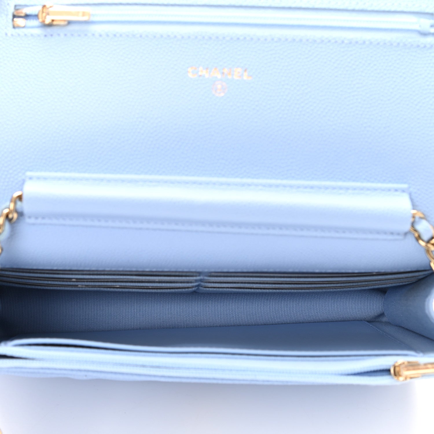 Chanel Caviar Quilted Wallet On Chain WOC Blue 5 of 12