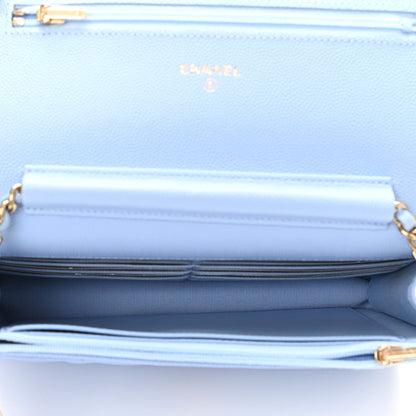 Chanel Caviar Quilted Wallet On Chain WOC Blue 5 of 12