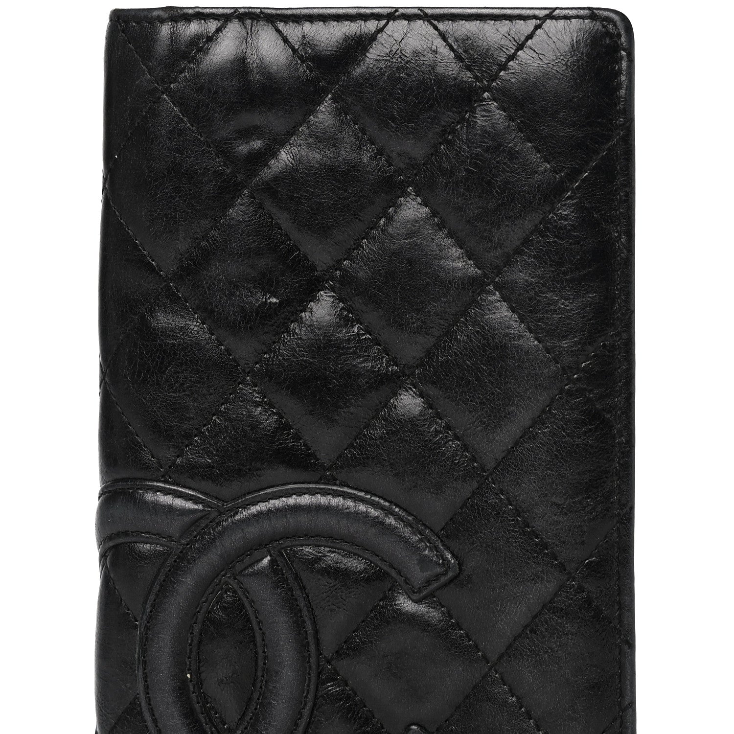 Chanel Aged Calfskin Quilted Cambon Yen Wallet Black 9 of 21