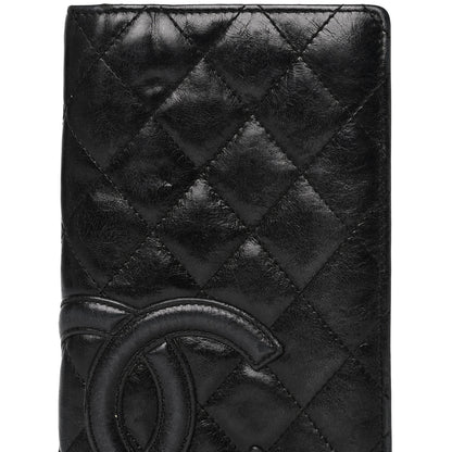 Chanel Aged Calfskin Quilted Cambon Yen Wallet Black 9 of 21