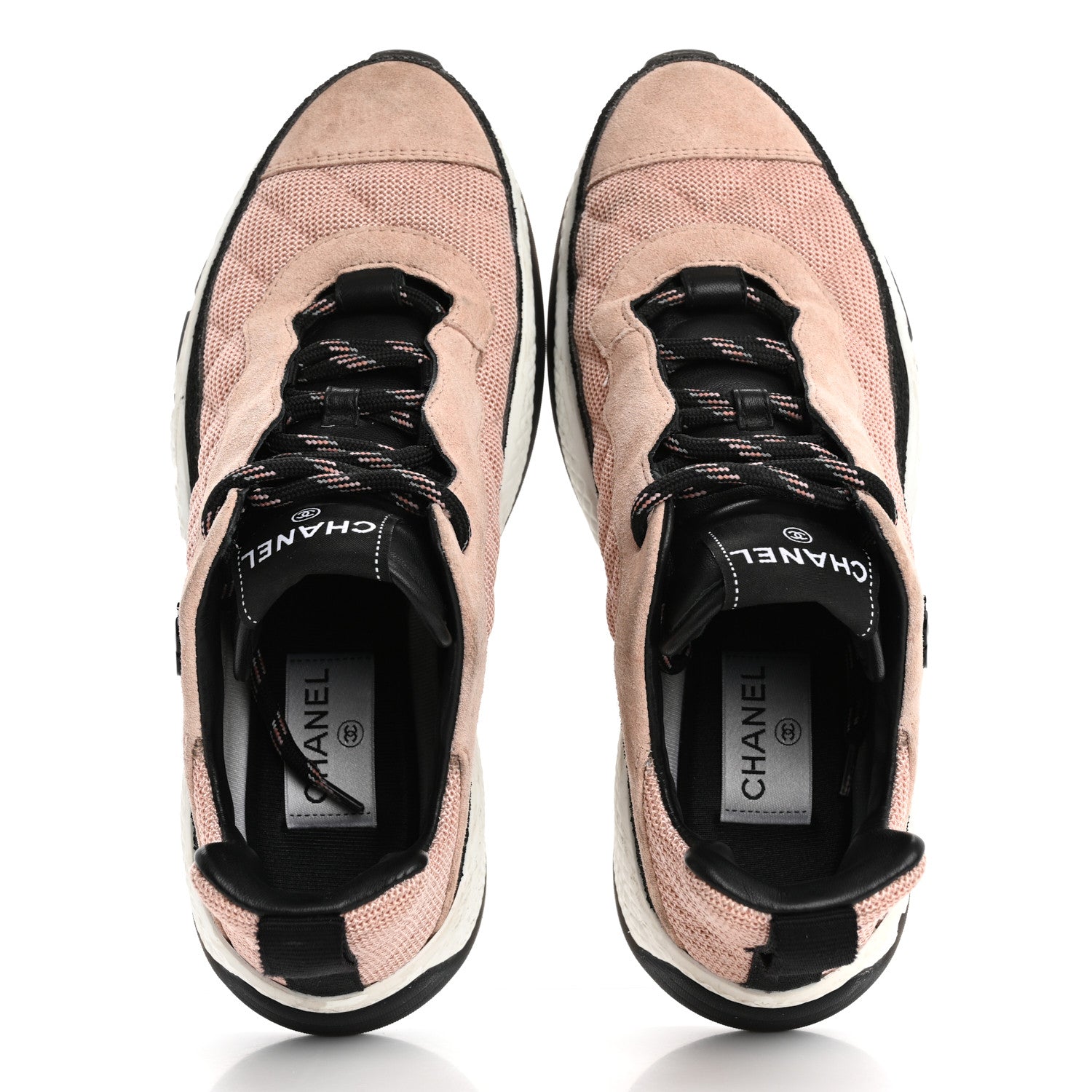 Chanel Mesh Suede Calfskin Quilted Sneakers 40 Pink Beige 2 of 15