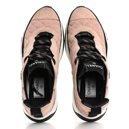 Chanel Mesh Suede Calfskin Quilted Sneakers 40 Pink Beige 2 of 15
