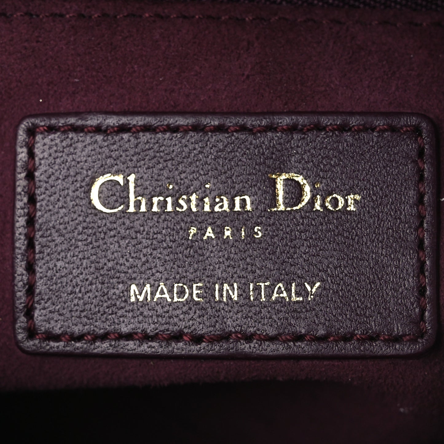 Lambskin Cannage Small Lady Dior Burgundy
