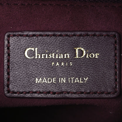 Christian Dior Lambskin Cannage Small Lady Dior Burgundy 6 of 16