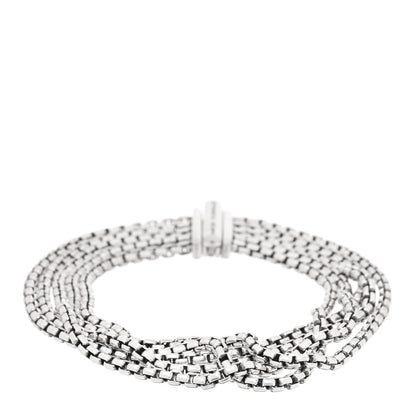David Yurman Sterling Silver Five-Row Box Chain Bracelet 1 of 3