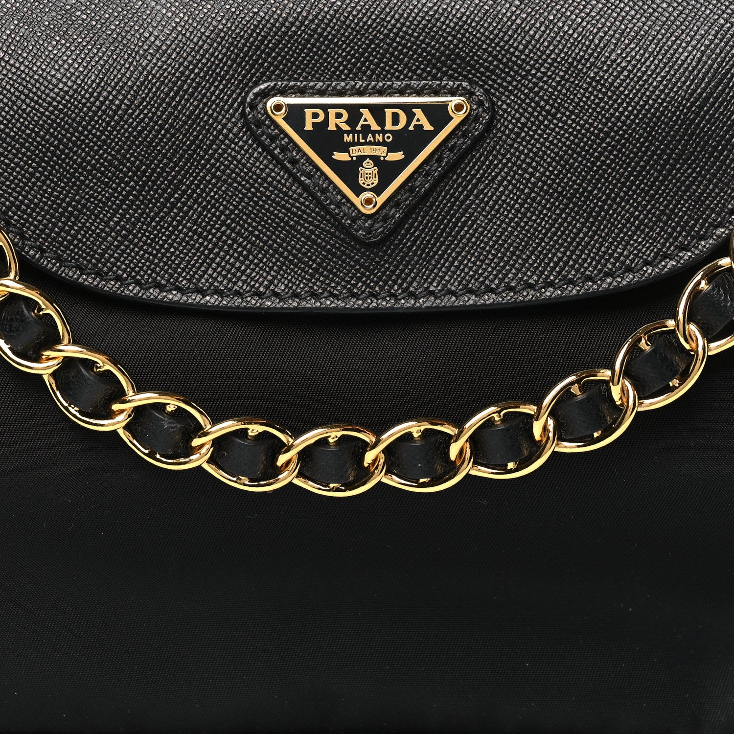 Prada Tessuto Nylon Saffiano Crossbody Bag Black 8 of 10