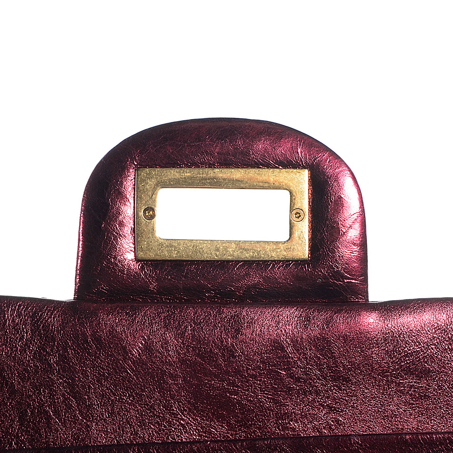Chanel Calfskin 2.55 Reissue 227 Flap Metallic Dark Red 8 of 8