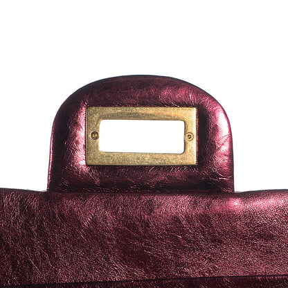 Chanel Calfskin 2.55 Reissue 227 Flap Metallic Dark Red 8 of 8