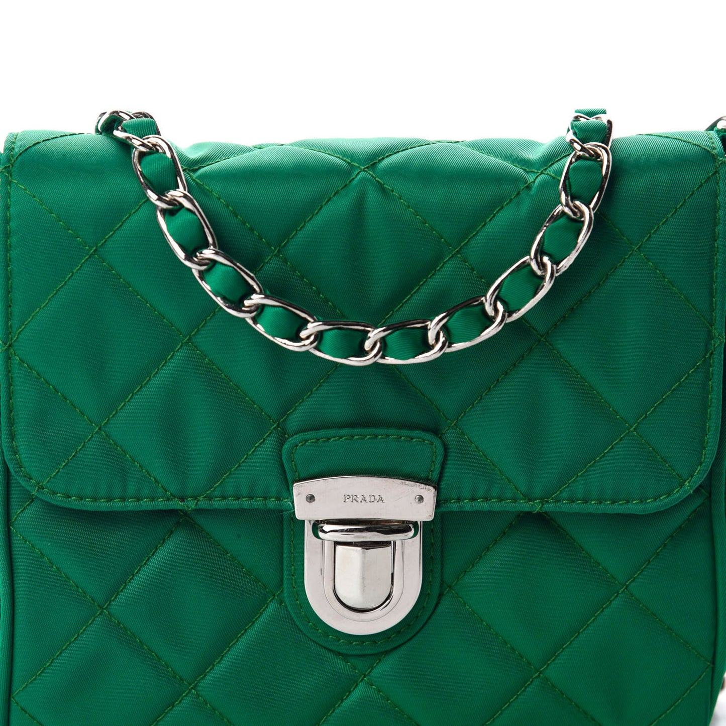 Nylon Tessuto Impuntu Quilted Flap Oleandro