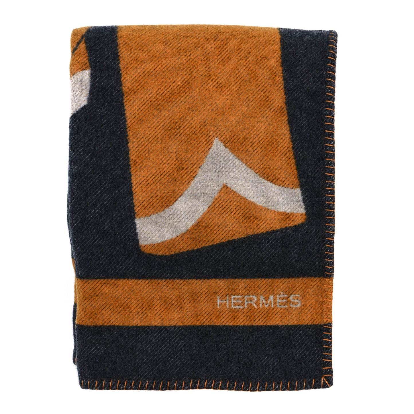 Wool Cashmere Brandebourgs Blanket Ambre Anthracite