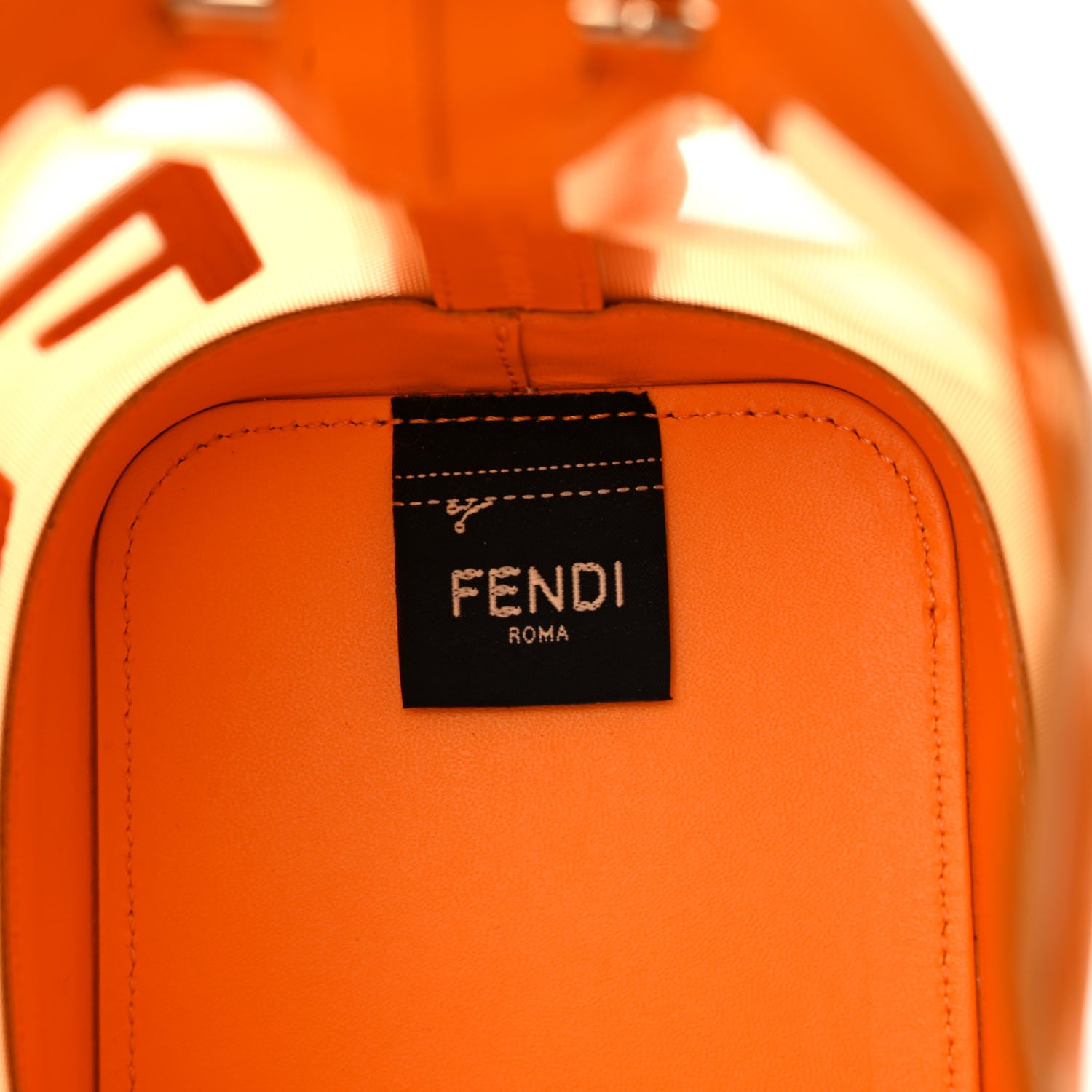Fendi Mesh Vitello King F is Fendi Logo Embroidered Mini Mon Tresor Bucket Bag Aranciata Clementime 6 of 8