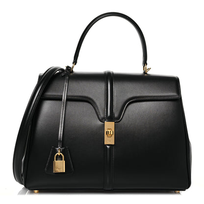 Celine Satinated Calfskin Medium 16 Top Handle Bag Black 1 of 13